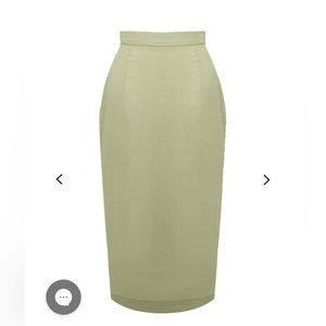 NWT Andrea Iyamah Afo Wasabi MIDI Linen Skirt S